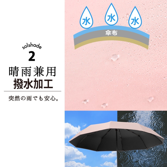 晴雨兼用、撥水加工