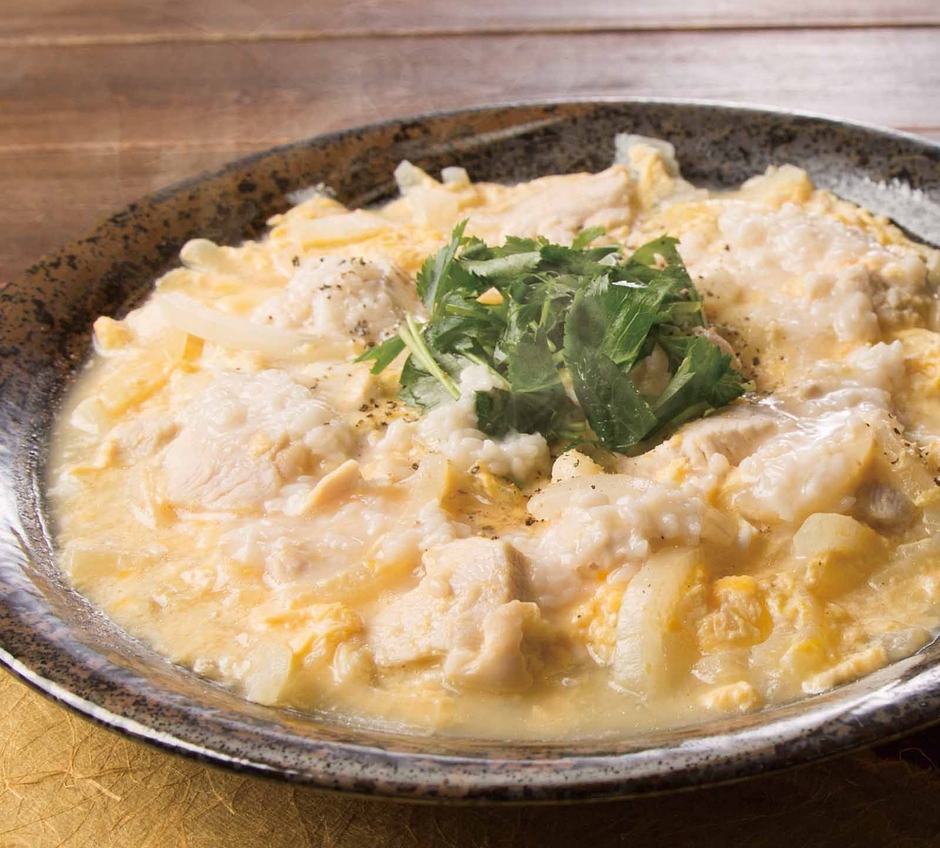 玄米甘酒チキンの卵とじ