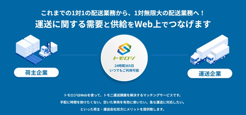 物流マッチングサービス「トモロジ」 更なるご利用を拡大するため5月より販売強化を実施