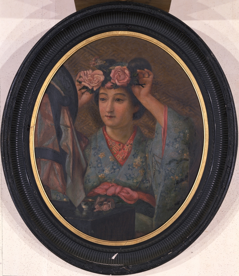 花化粧 山本芳翠筆 明治時代・19世紀 カンバス・油彩 東京国立博物館蔵(※貸与予定作品)