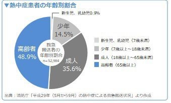 熱中症患者の年齢別割合