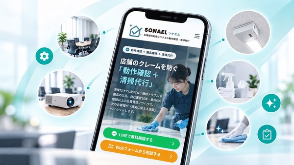 店舗・無人施設向け運営サポートサービス「SONAEL(ソナエル)」提供開始 設備の動作確認・備品補充・清掃を一括代行