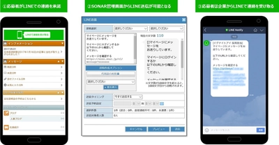 イグナイトアイ提供の採用管理システム「SONAR」、 LINE Notify APIを活用し、応募者へのLINEでの通知機能を実装