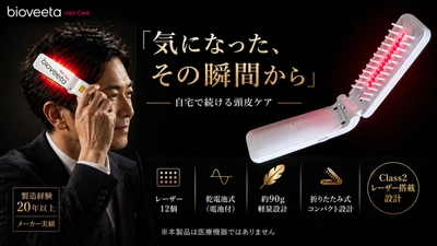 自宅で始める、新しい頭皮セルフケア習慣　 「biohair12 レーザーコーム」Makuakeで公開中