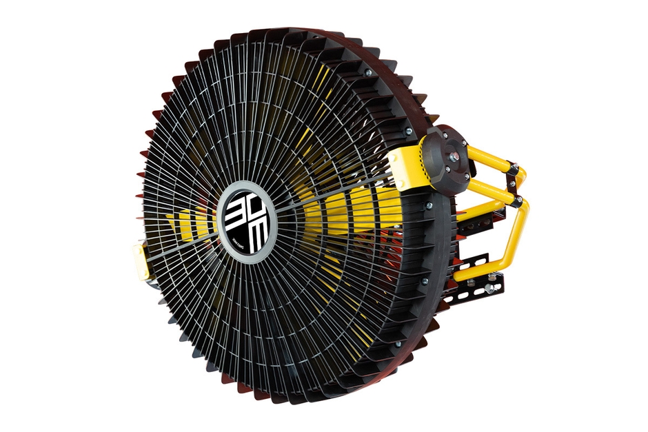 30M FANS HANG:天井・壁設置モデルで、動線を塞がずに送風可能(※簡単な工事が必要)