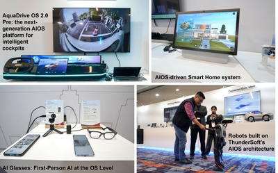 1 AquaDrive OS 2.0 Pre：インテリジェントコックピット向け次世代AIOSプラットフォーム 
2 AIOS駆動のスマートホームシステム 
3 AIグラス：OSレベルで実現する一人称視点AI 
4 ThunderSoftのAIOSアーキテクチャを基盤とするロボット