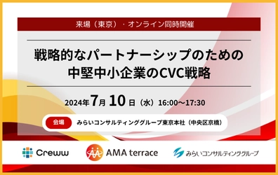 【セミナー開催のお知らせ】戦略的なパートナーシップのための中堅中小企業のCVC戦略