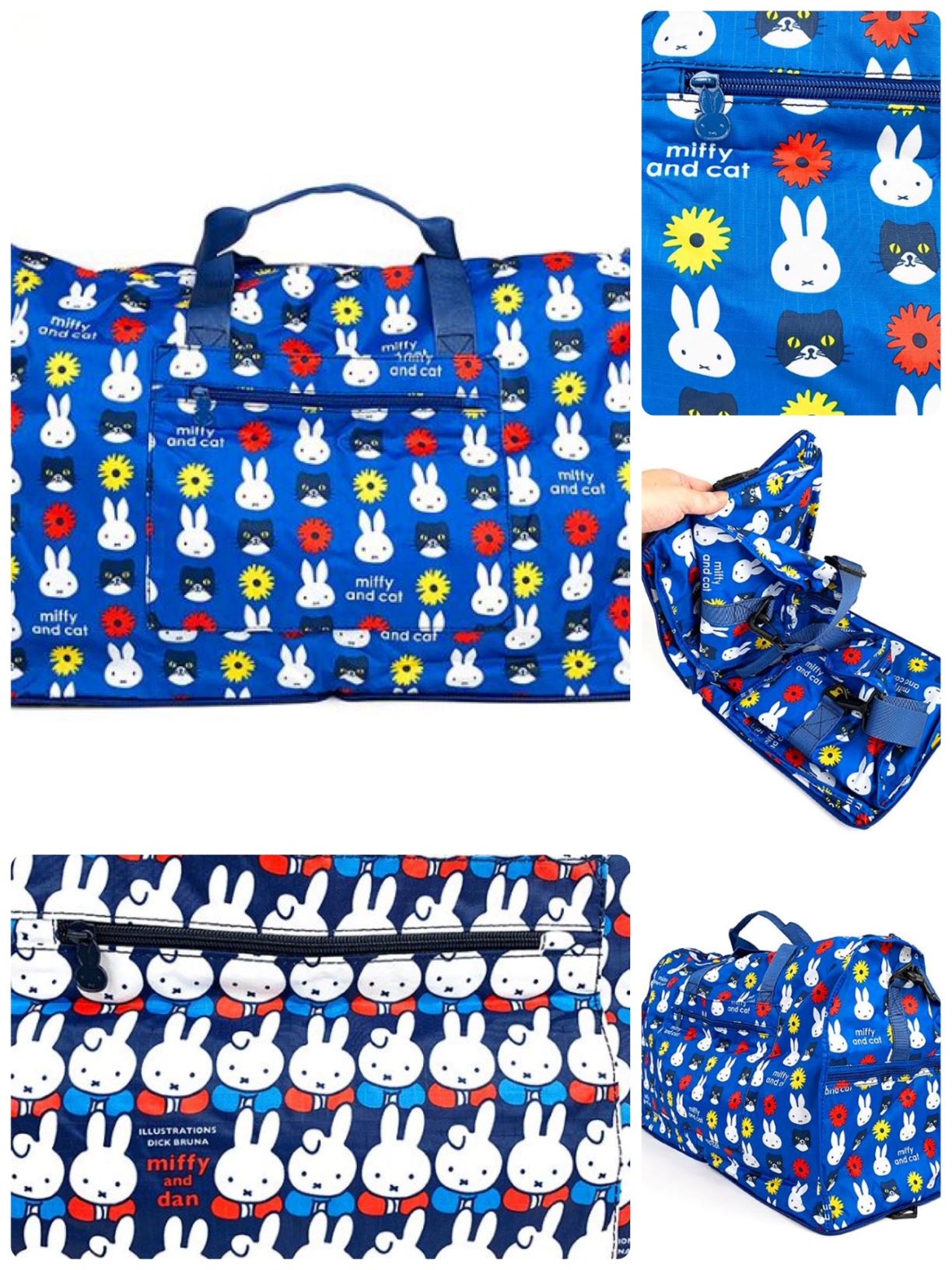 次はどこに行く？大容量だけど使わない時はコンパクトに折りたためるボストンバッグでミッフィといつでも一緒♪