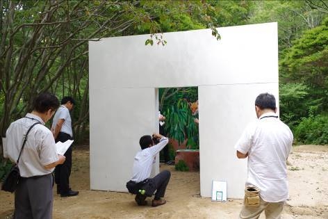 作品鑑賞・取材時の様子(六甲ミーツ・アート 芸術散歩2018)