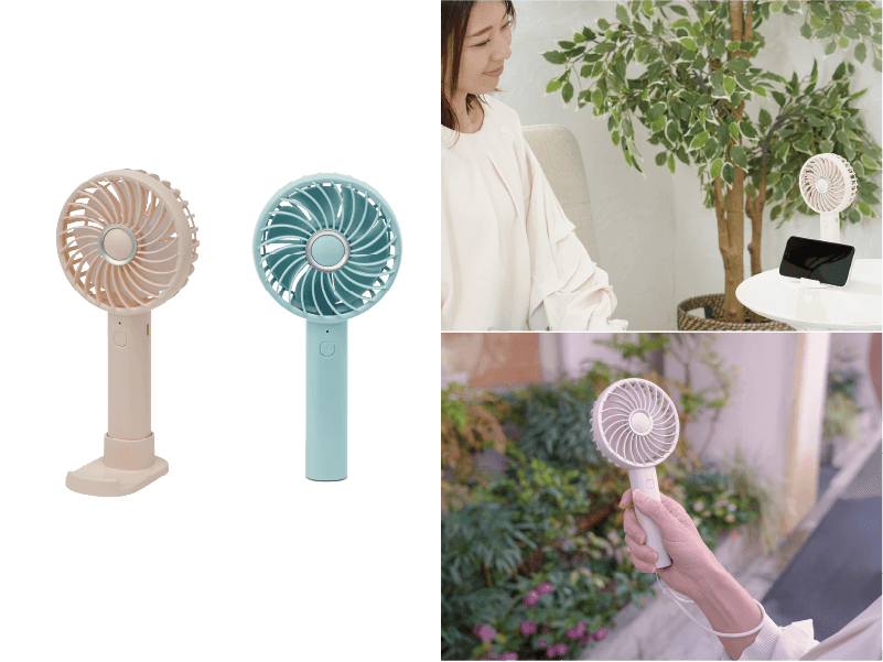 スマホスタンド付きハンディファン　YM-700GS