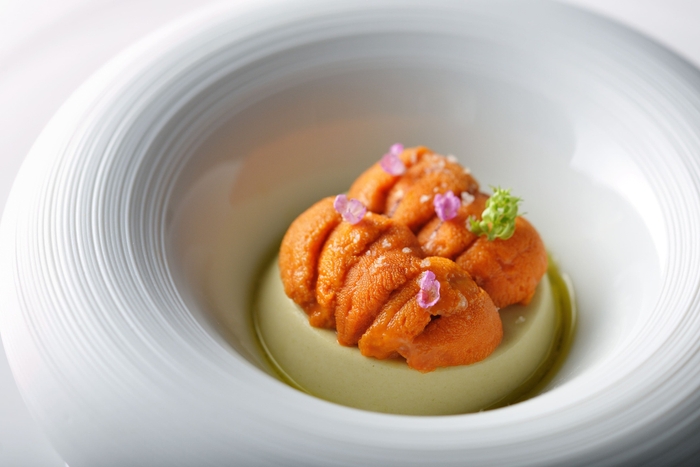 【トマム】ウニをたっぷり使ったリーキのパンナコッタ