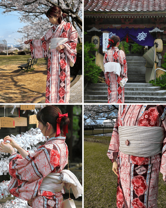 ユニセックス浴衣 『遊泳花』