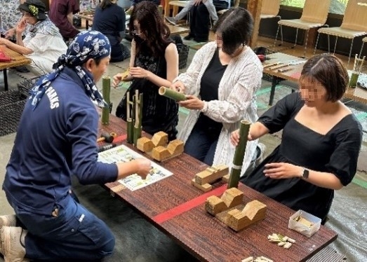 昨年の竹細工教室の様子