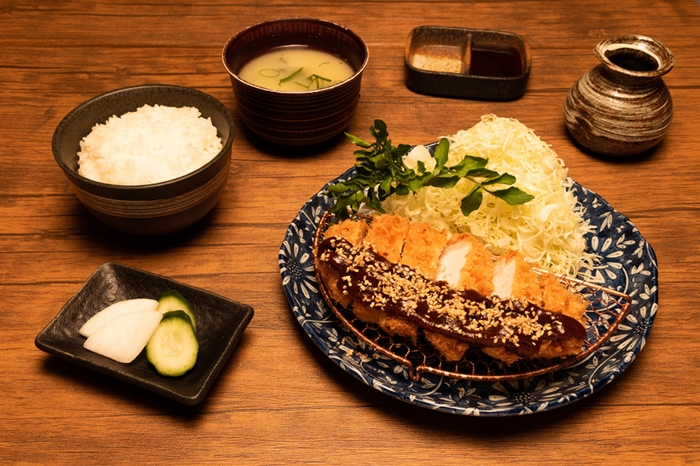 発酵とんロースセット 八丁味噌だれ。濃厚な味噌だれが熟成肉にマッチ。