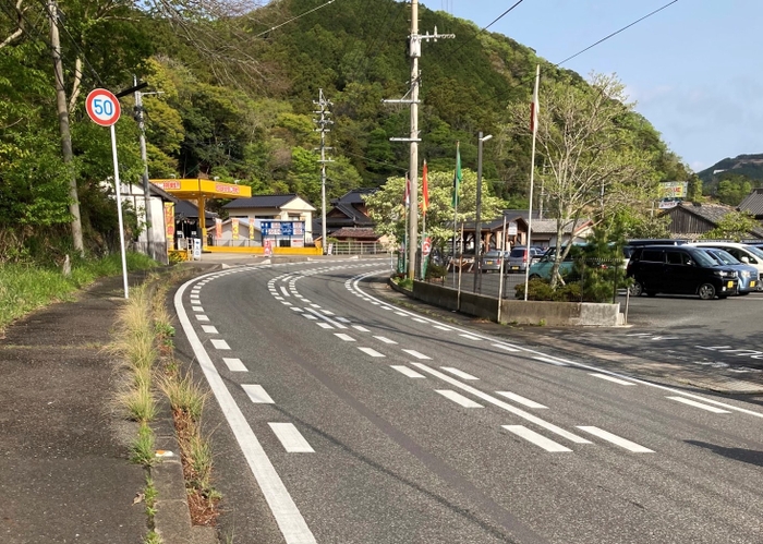 実証実験を行う対馬市上対馬町内の公道