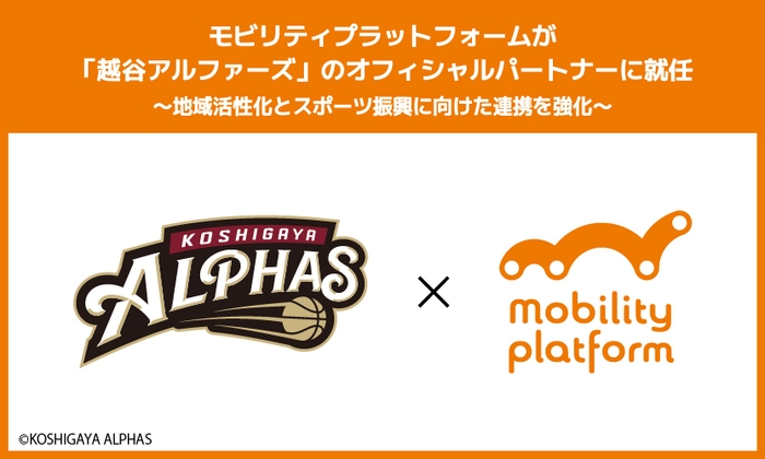 モビリティプラットフォームが越谷アルファーズのオフィシャルパートナーに就任