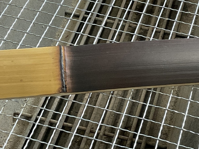 竹の焼き加工後