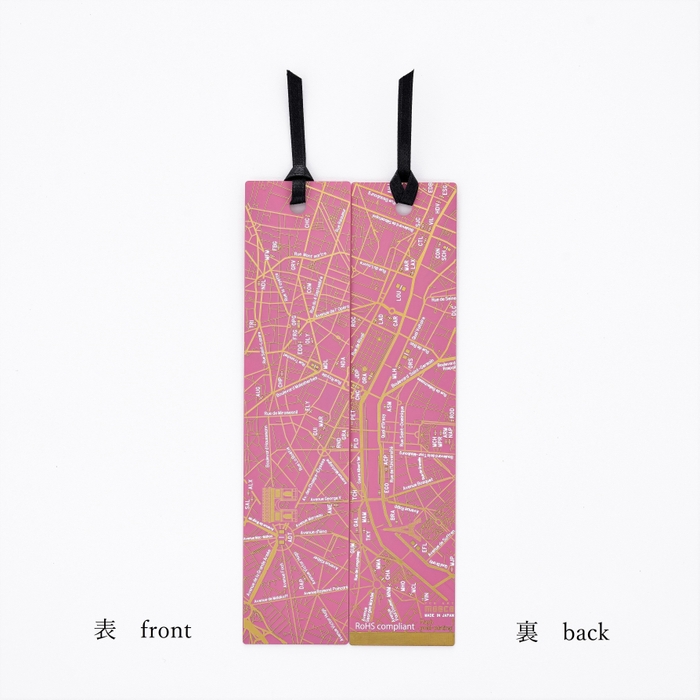 Paris回路地図 基板アート栞 ピンク 両面