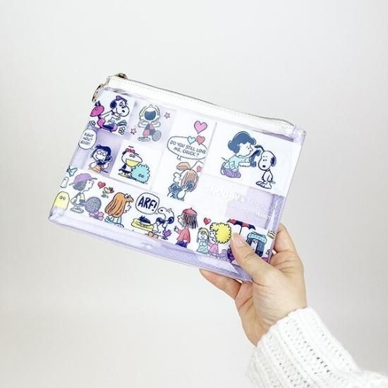 スヌーピーのコミック柄ポーチ