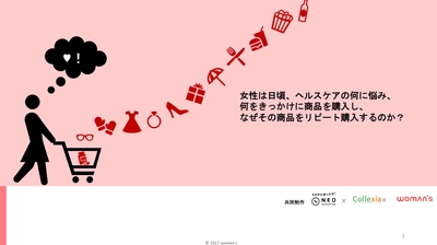 20～70代の各世代の女性はなぜその健康食品を購入した？ ネオマーケティング×コレクシア×ウーマンズ　 3社共同調査レポート　2017年10月18日発売！