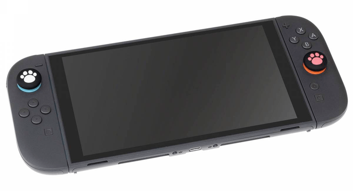 『CYBER・アナログスティックカバー ねこにゃん(Switch2 Joy-Con2用)』装着イメージ