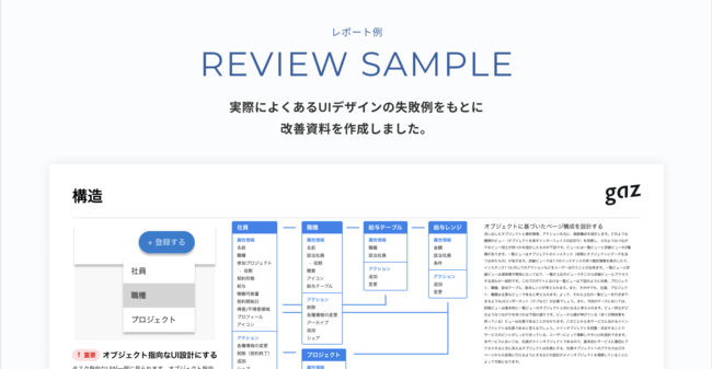 gazUIデザインレビュー レポート例