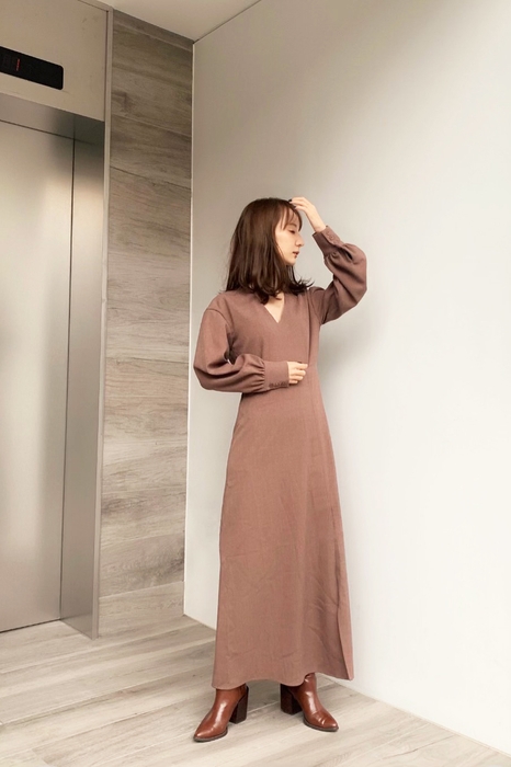 natural flare dress / moca