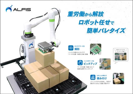 重労働から解放！ロボット任せで簡単パレタイズを実現　 ALFIS「ロボットパレタイズシステム」を販売開始　 ～「第23回 関西機械要素技術展」(10月7日～9日)に出展～