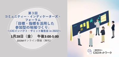 2022年1月28日（金）第３回 コミュニティー・インディケーターズ・フォーラムを開催します！