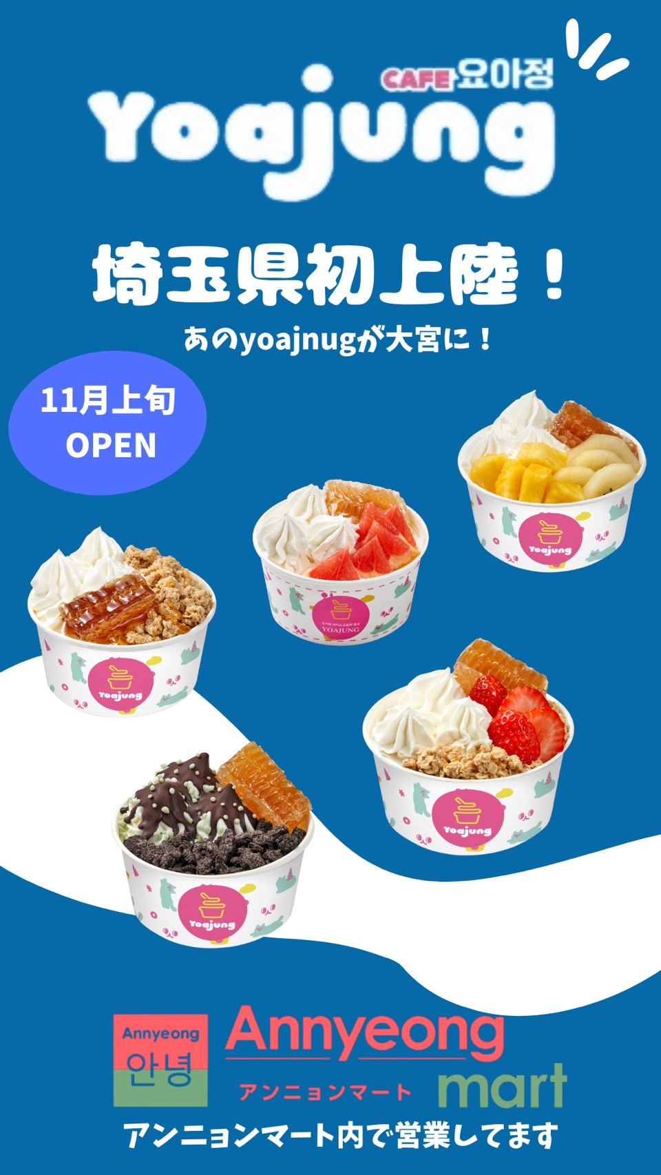 韓国発フローズンヨーグルト専門店「YOAJUNG」埼玉初上陸!