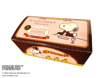 大人向けのキャラクターマスク 「PEANUTS トーンアップマスク 30枚入りBOXマスク」を 2022年7月上旬に発売！