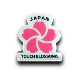 ◆PINS FACTORY（ピンズファクトリー）◆　ピンズ実例No.986一般社団法人ジャパンタッチ協会　様　「Japan TouchBlossomピンズ」★日本の心をかたどったプレゼントピンズは競技を通して培う絆の証