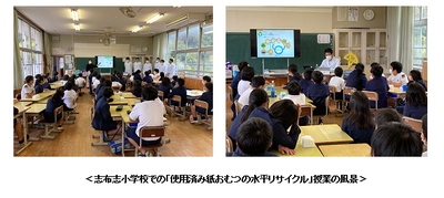 鹿児島県で取り組む「紙おむつ水平リサイクルを学ぼう！」 志布志小学校の子どもたちに特別授業を開催