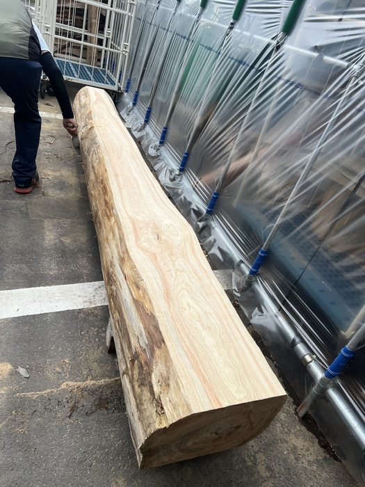 ベンチ試作風景