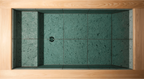 和モダン浴槽(十和田石+檜)