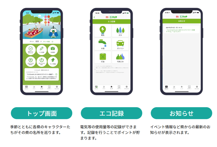 エコふぁみ アプリ機能