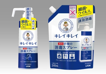 帰ったらサッと速攻消毒！細菌・ウイルス(※1)に効く 『キレイキレイ薬用手指の消毒スプレー』新発売
