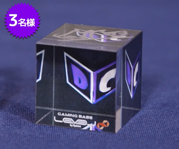 （だんたいサイン入りアクリルキューブ）