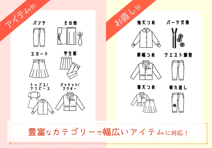 豊富なカテゴリーで幅広いアイテムに対応！