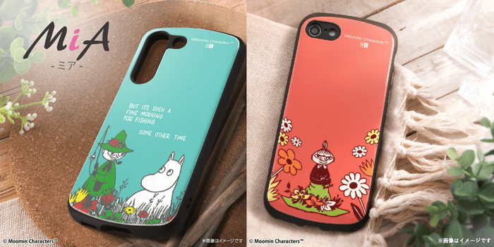 『ムーミン』/耐衝撃ケース MiA:(左)ムーミン&スナフキン(右) リトルミイ&お花