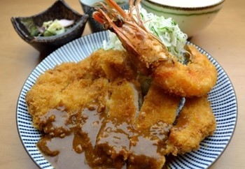 大海老フライととんかつ定食