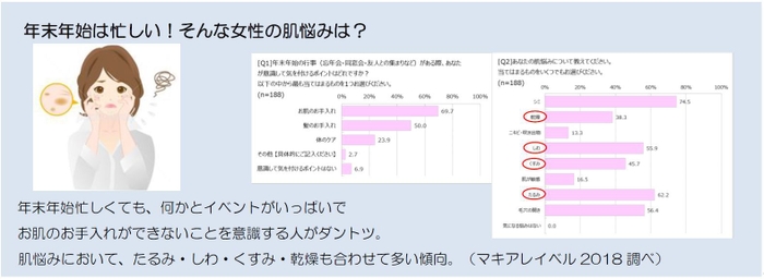 年末年始の女性肌悩みグラフ