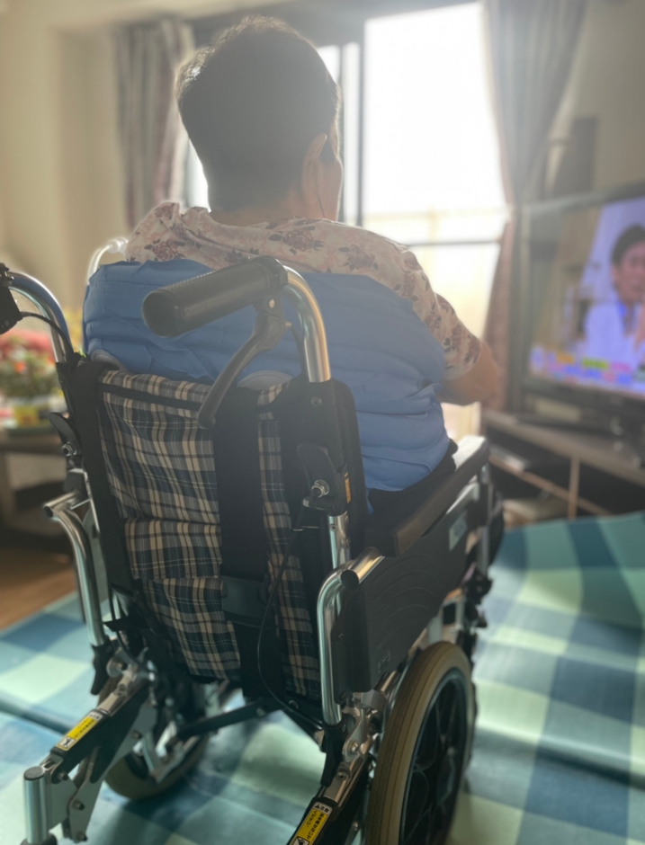 車椅子にだっこしゃんを使いカット