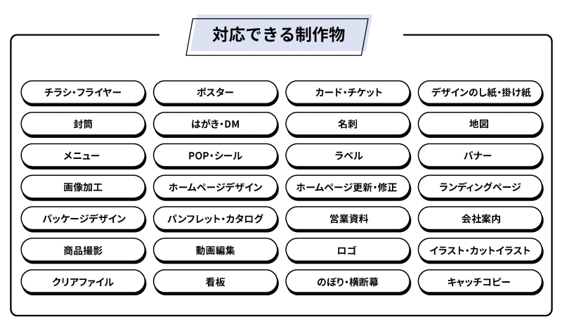 対応できる制作物