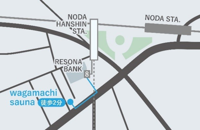 わがまちサウナ 大阪野田　地図