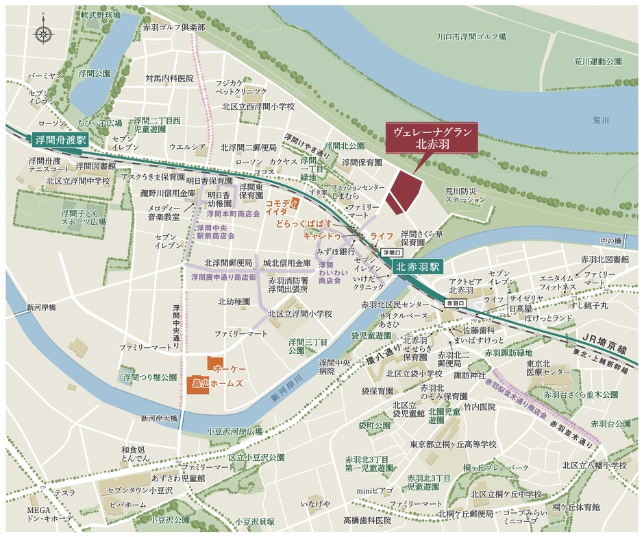 ヴェレーナグラン北赤羽　現地案内図