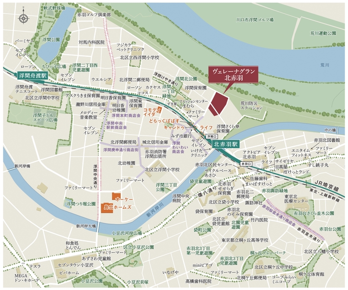ヴェレーナグラン北赤羽 現地案内図