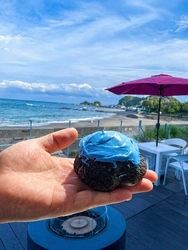 世にも奇妙な「青いシュークリーム」誕生　 千葉・鴨川の絶景を“食べる”新体験