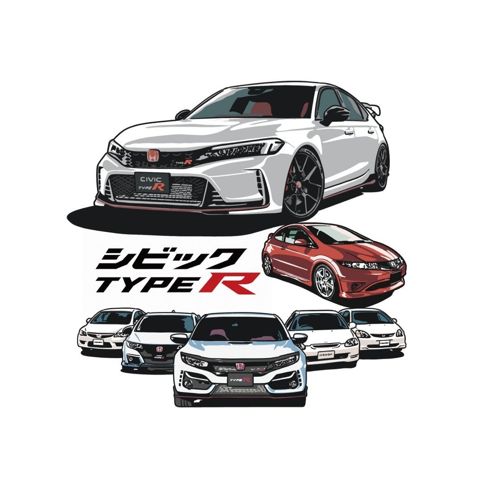 2501HD41-14 HONDA シビック TYPE R Tシャツ