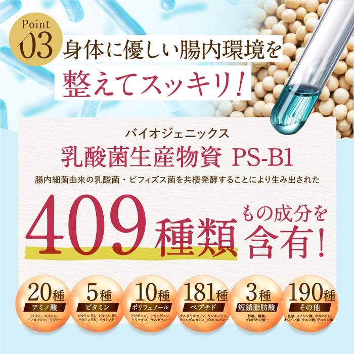 乳酸菌生産物質に409種類もの成分を含有